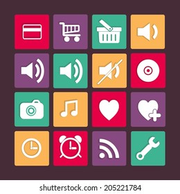 Communication and media Flat icons for Web and Mobile Applications
