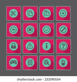 Kommunikations- und Medienflachsymbole für Web- und Mobile-Anwendungen