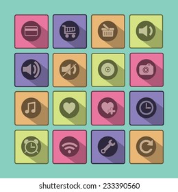 Communication and media Flat icons for Web and Mobile Applications
