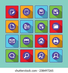 Communication and media Flat icons for Web and Mobile Applications