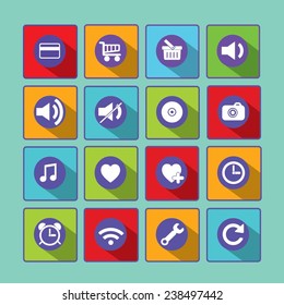 Communication and media Flat icons for Web and Mobile Applications