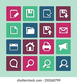 Communication and media Flat icons for Web and Mobile Applications