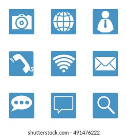 Communication and media Flat icons for Web and Mobile App