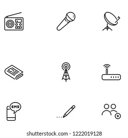Communication and media icob set vector