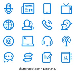 Communication & Media Icon Set