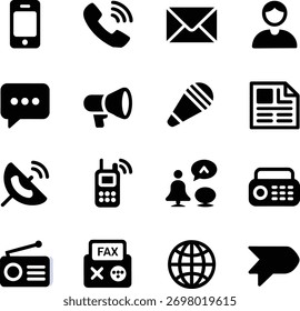 Communication and Media Icon Set