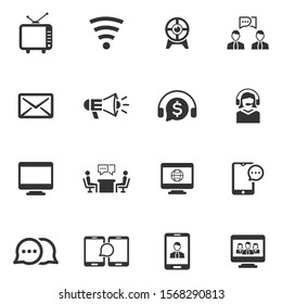 Communication and Media Icons - Grey Version