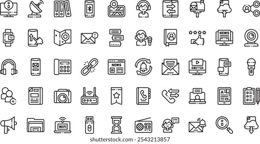 Communication and media icons High-Quality Vector Icons Collection with Editable Stroke. Ideal for Professional and Creative Projects.