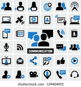 Communication & Media Icons Set