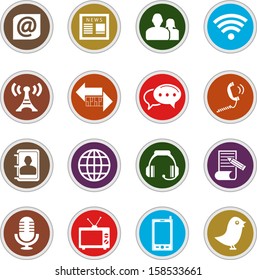 Communication and Media Icons Set
