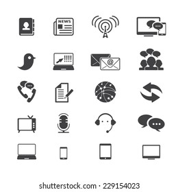 Communication & Media Icons Set