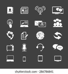 Communication & Media Icons Set