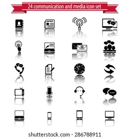 Communication & Media Icons Set
