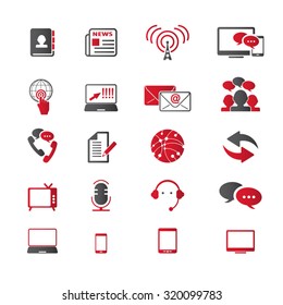 Communication & Media Icons Set