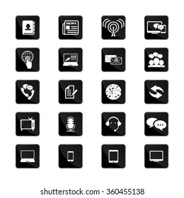 Communication & Media Icons Set