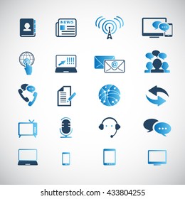 Communication & Media Icons Set