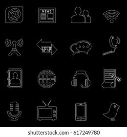 Communication and Media Icons Set