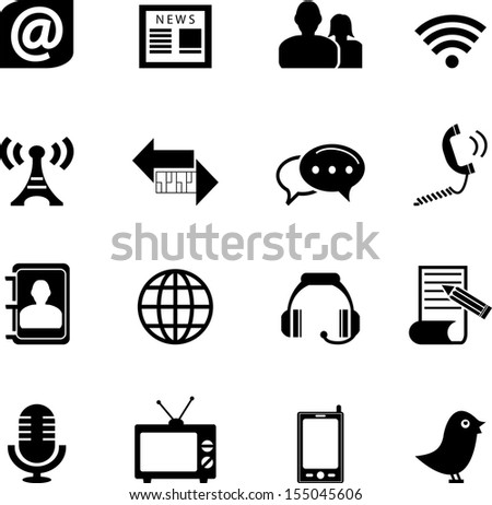 Communication and Media Icons Set