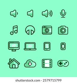 Communication and media icons that can be used on the website icon