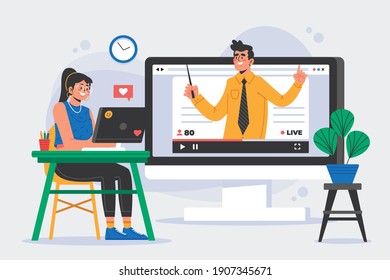 Communication, Meeting, Online Class, dialog, conversation on an online forum and internet chatting concept. Vector illustration. Relationship, Devices, Shapes, Laptop, Flat Illustration, Teacher, Onl