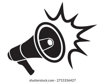 Comunicación Megáfono Icono plano del altavoz