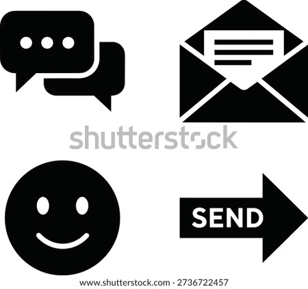 Communication and Messaging Icons Set untitled vector