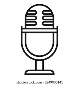 Communication microphone icon outline vector. Media network. Talk team