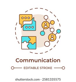 Communication multi color concept icon. Correct conveying information to team members. Line manager skill. Round shape line illustration. Abstract idea. Graphic design. Easy to use in booklet