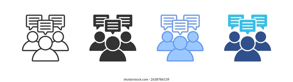 Communication Multi Style Icon Set Vector