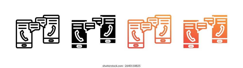Communication Multi Style Icon Set Vector