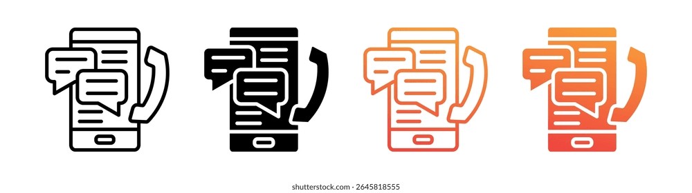 Communication Multi Style Icon Set Vector