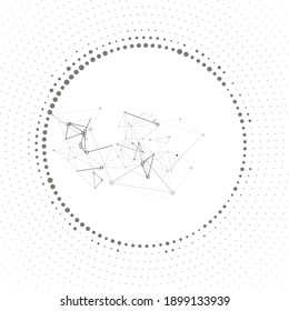 Communication network. 3d social network template. Global network connection. Abstract tech background. Vector abstract template
