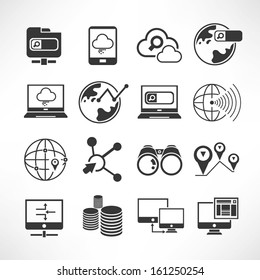 communication, network and computing icons, vector