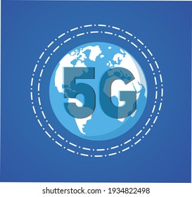 Concepto de red de comunicación de fondo de tecnología 5G. Internet de alta velocidad y conexión. Diseño de ilustración vectorial.