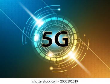 Communication network concept of 5G technology. High speed internet and connection. Vector illustration design.