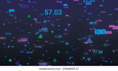 Communication network concept. Digital transformation. Engineering, coding with technology icons, numbers and binary code, big data. Data flow information. Digital communication concept. Vector.