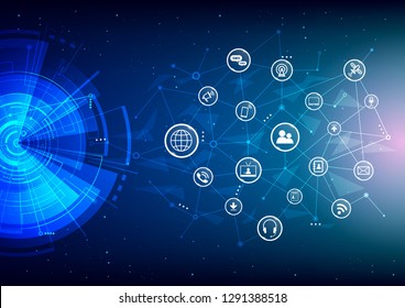 communication network connection cyberspace abstract background