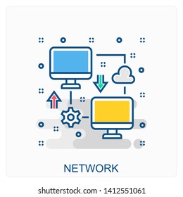 Communication, Network, Data Icon Concept