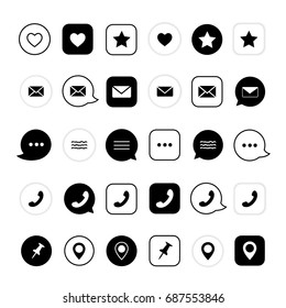 Communication and network flat vector icon set. 