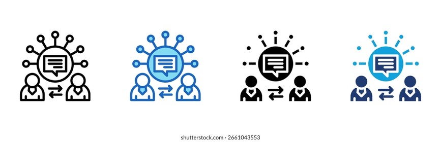 Kommunikationsnetzwerk-Symbol Multi-Style-Vektorgrafik