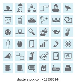 communication and network icon set