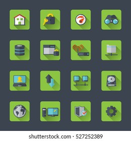 communication and network icon set