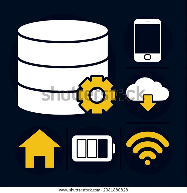 Communication Network Icon Set Stock Vector (Royalty Free) 2061680828 ...