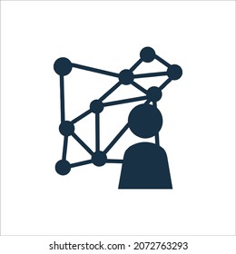 Communication network or interaction icon