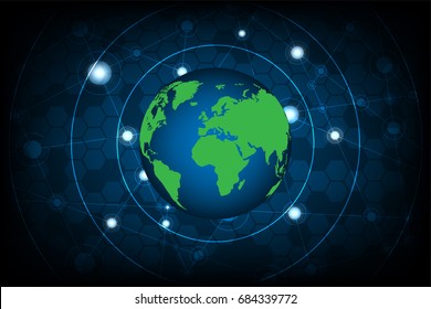 Communication network signals are located around the world.