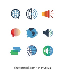 Communication Network Social Chat Logo Icon Vector