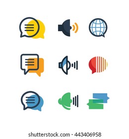 Communication Network Social Chat Logo Icon Vector