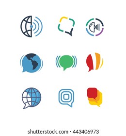 Communication Network Social Chat Logo Icon Vector