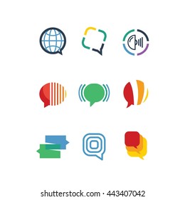 Communication Network Social Chat Logo Icon Vector
