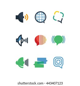 Communication Network Social Chat Logo Icon Vector
